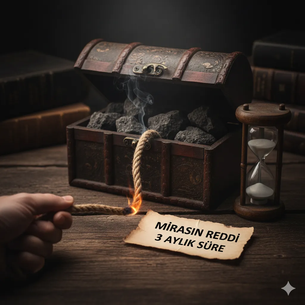 Mirasın reddi (reddi miras) işlemi hakkında detaylı görsel - 3 aylık süre, borçlardan korunma ve hukuki süreçler